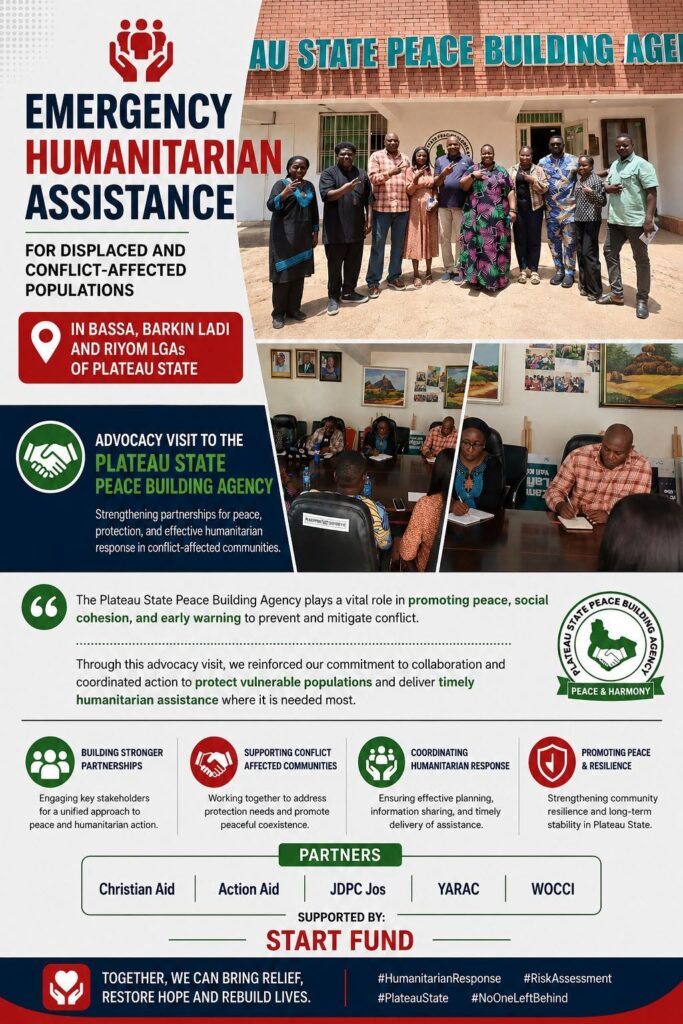 YARAC Strengthens Humanitarian Response Through Advocacy Visit to Plateau State Peace Building Agency eme