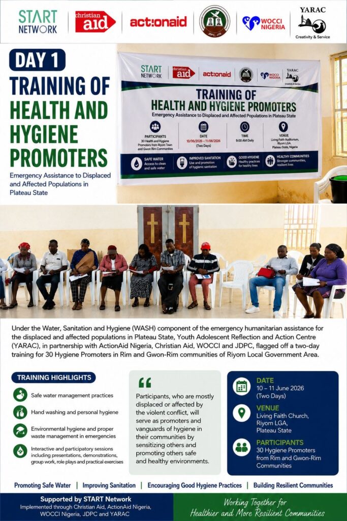 YARAC Trains Health and Hygiene Promoters to Support Conflict-Affected Communities in Plateau State hlth